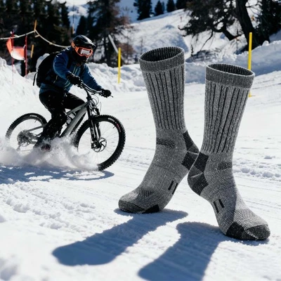 Calcetines de senderismo de invierno unisex - mezcla de lana térmicos cálidos para esquí clima frío EE. UU. Foto 1 de 4