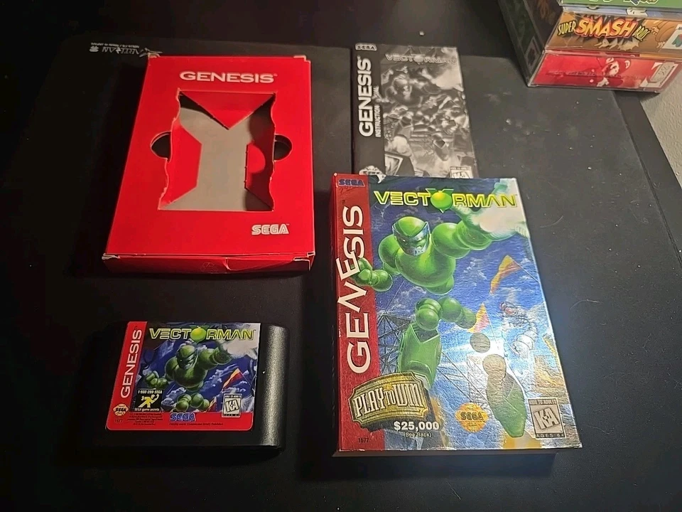 Vectorman (Sega Genesis, 1995) CIB Complete - Cardboard Box w/ Game & Manual. - Image 1 of 1