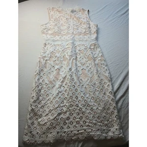 Lulus Adra White Lace Midi Dress Women Size Large Fairy Wedding Bridal Office - Picture 1 of 4