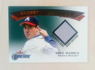 2001 FLEER GAME TIME UNIFORMITY JERSEY RELIC  GREG MADDUX Game Worn BRAVES  🚀🚀 - Image 1 of 2