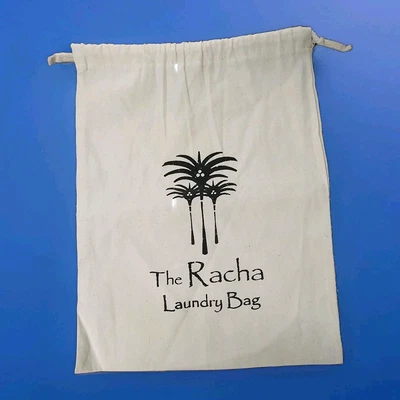 THE RACHA Resort Hotel LAUNDRY BAG, THAILAND, Linen Canvas Drawstring 18”x14” - Image 1 of 4