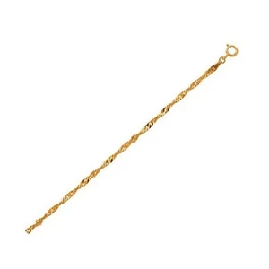 10k Yellow Gold Singapore Anklet 2.2mm - Picture 1 of 1