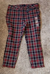 Tommy Hilfiger Womens Plaid Ankle Skinny Pants Plus Size 20W NWT Holidays - Picture 1 of 5