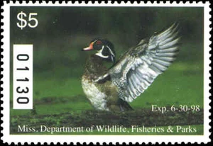 MISSISSIPPI #22 1997  STATE DUCK PINTAILS  by Joe Latil - Picture 1 of 1