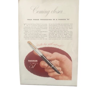 Vintage 1945 Parker 51 Pen Coming Closer Ad Advertisement - Picture 1 of 4