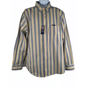 Chaps mens yellow blue striped shirt - Picture 1 of 9