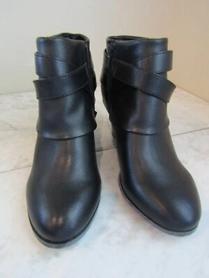 NIB Thalia SODI Tully Black Faux Leather Strappy Heel Bootie Women's Size 7 M - Image 1 of 4