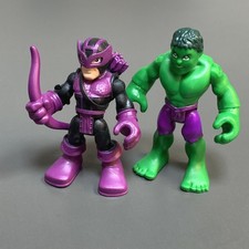 Lot 2 HULK & MARVEL'S HAWKEYE Playskool Marvel Super Hero Adventures Figure  #8