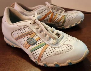 Skechers Women's White Sz 6.5 Shoes Sneakers Bungee Glitter 21480 Bikers Walking - Picture 1 of 11