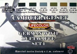 Lifecolor #LFC-CS06 Segunda Guerra Mundial Camuflaje Luftwaffe Conjunto #1 - Imagen 1 de 1