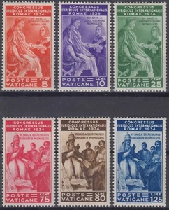 VATICAN SERIE COMPLETE N° 66/71 NEUVE * GOMME TRACE DE CHARNIERE - COTE 250 € - Picture 1 of 1