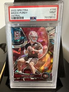 2022 Panini Spectra Football Astral #198 Brock Purdy RC /40 PSA 9