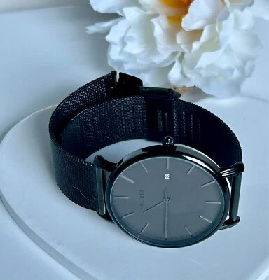 Reloj Burei negro para hombre con correa de malla tal cual Foto 1 de 4