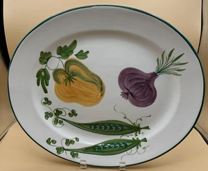 Große Gemüse Oval Servierplatte Platte Handbemalt Bizzirri Made in Italy - Bild 1 von 5