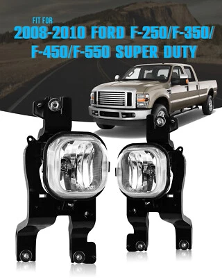 For 2008-2010 Ford F-250 F-350 F-450 F-550 Super Duty Fog Lights Bumper Lamp Set - Image 1 of 4
