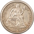 1872-S Seated Liberty Dime - Au Details But With Environmental Damage!