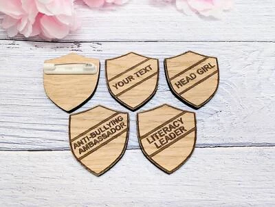 CHERRY GROVE CRAFT Small School Achievement Badges - Wooden - Personalised or Pre-Designed