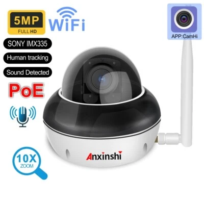 5MP 10XZoom Human Tracking AI wireless Camera P2P Onvif mini PoE MIC PTZ Camera - Image 1 of 4