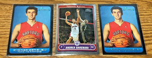 2006-07 TOPPS CHROME #180 & BOWMAN #156 ANDREA BARGNANI RC 3 CARD LOT RAPTORS