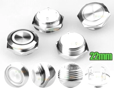 22mm Stainless steel short touch push button, momentary tact switch with Led 2A - Image 1 of 4