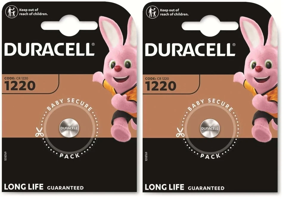 2 pile batterie CR1220 CR 1220 DL1220 DURACELL 3V Litio 1220 - Immagine 1 di 1