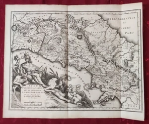 MAPPA LAZIO LATIUM CAMPANJE EN SAMNIUM AMSTERDAM 1704 STAMPA INCISIONE - Imagen 1 de 3