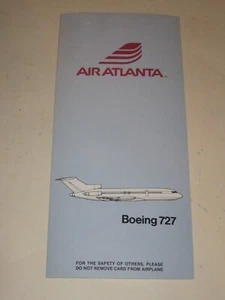 AIR ATLANTA BOEING 727 SAFETY CARD 1985 NEW OLD STOCK - Picture 1 of 3