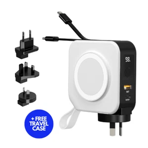 Universal 10000mAh White Portable 6 in 1 Charger & Snap Adapter for AU/US/UK/EU - Picture 1 of 13