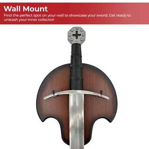 Premium Wooden Sword Display Plaque - Universal Wall Mount Display Holder - Picture 1 of 4