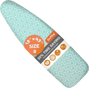 Extra Wide Ironing Board Cover and Pad,18X49 Reflective Silicone Ironing Board C - Picture 1 of 12