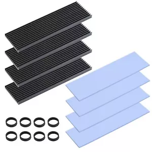 Disipador térmico 4 piezas M.2 NVMe con 4 almohadillas térmicas de silicona aluminio 2280 SSD Heat S... - Imagen 1 de 7