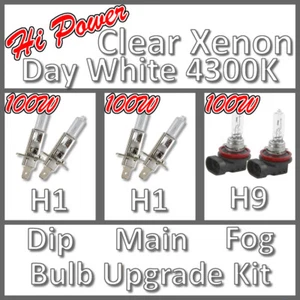100W Hi Power 4300K Clear Xenon Headlight Bulb Set Main Dip Fog H1 h1 H9 Kit - Picture 1 of 1