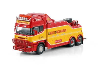 WSI 01-4578 Scania R4 Topline 6x4 Falkom Wrecker Tow Truck - Assistancekare 1:50 - Image 1 of 3