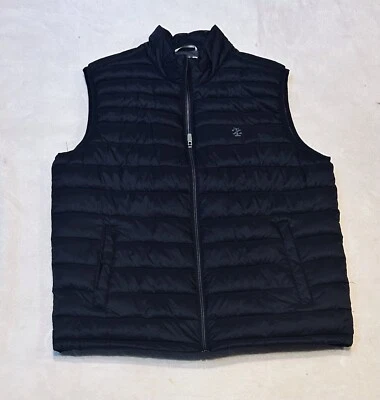 Izod Vest Mens M Black Advantage Performance Puffer Zip Up Golf Windbreaker - Image 1 of 4