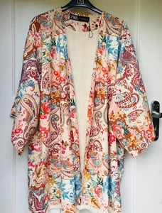 ZARA Linen Mix Kimono Jacket Size M/L BNWOT - Picture 1 of 6