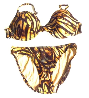 Spiegel Vintage Brown & Tawny Tan w Sparkles Underwire Bikini Set 16 Top/12 Bott - Изображение 1 из 3