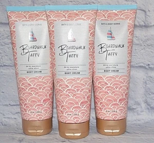 3 BATH & BODY WORKS BOARDWALK TAFFY ULTRA SHEA ALOE BODY CREAM LOTION 8 OZ NEW - Picture 1 of 5
