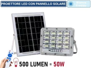 LED Solar Strahler 50W mit Fernbedienung Außenstrahler Regenschutz IP65 - Bild 1 von 2
