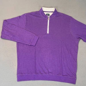 Johnnie-O Mens Sz XL Sully Quarter Zip Pullover Wrinkle Resistant Purple 1 Modal - Picture 1 of 9