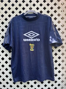 Vintage Umbro Big Logotype Football Shirt Retro 90s Dark Blue Jersey Sz- Small - Picture 1 of 9