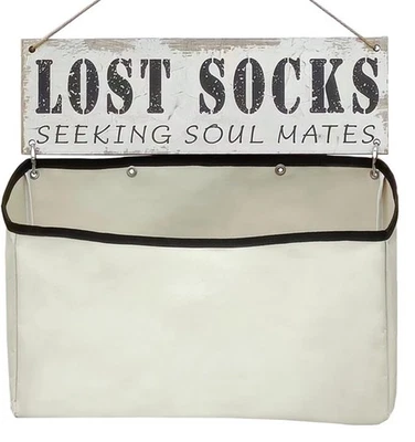 Lost Socks Laundry Sign And Basket Wall-Mounted Organizer for Laundry Room - Image 1 of 4