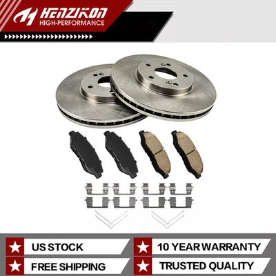 Kit de rotores de freno de disco delanteros y pastillas de freno de cerámica para Honda Pilot 2003-2008 Foto 1 de 4