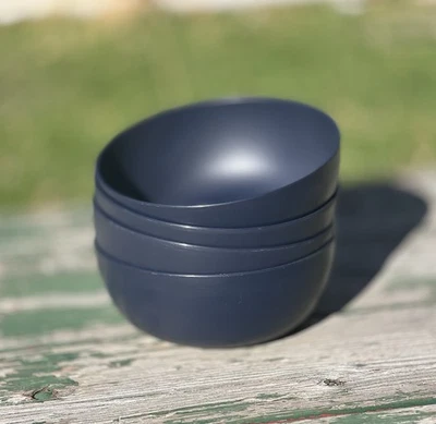 Set of 4 | Mainstays 38oz Dark Blue Plastic Cereal Salad Bowls, Round - Image 1 of 4