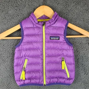 Chaleco acolchado acolchado acolchado Patagonia para niñas pequeñas cremallera completa rosa talla 6-12M 60506 - Imagen 1 de 8