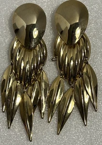 Vintage goldfarbene Ohrhänger 4,25 Zoll - Bild 1 von 3