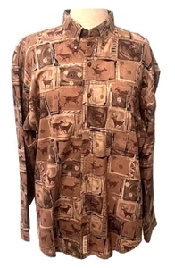 VTG 90s CHAPS RALPH LAUREN Sportsman Whitetail Deer Shirt Mens Large Y2K Hunting - Picture 1 of 11