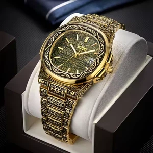 ONOLA 3808 Men's Luxury Gold Watch - Quartz, Waterproof 3BAR, Date, Alloy, 41mm - Picture 1 of 2