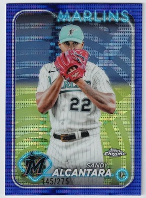 2024 Topps Chrome Sandy Alcantara Purple Sonar Refractor /275 #138 Marlins - Image 1 of 2
