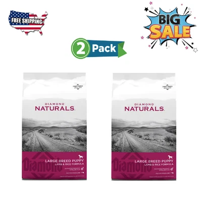 2P Diamond Naturals Large Breed Puppy Lamb Rice Formula Dry Dog Food, 80lb total - Image 1 of 4