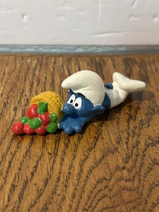Vintage Clumsy Schlumpf Korb mit Äpfeln Schleich PVC Figur Schlümpfe 1983 - Bild 1 von 8